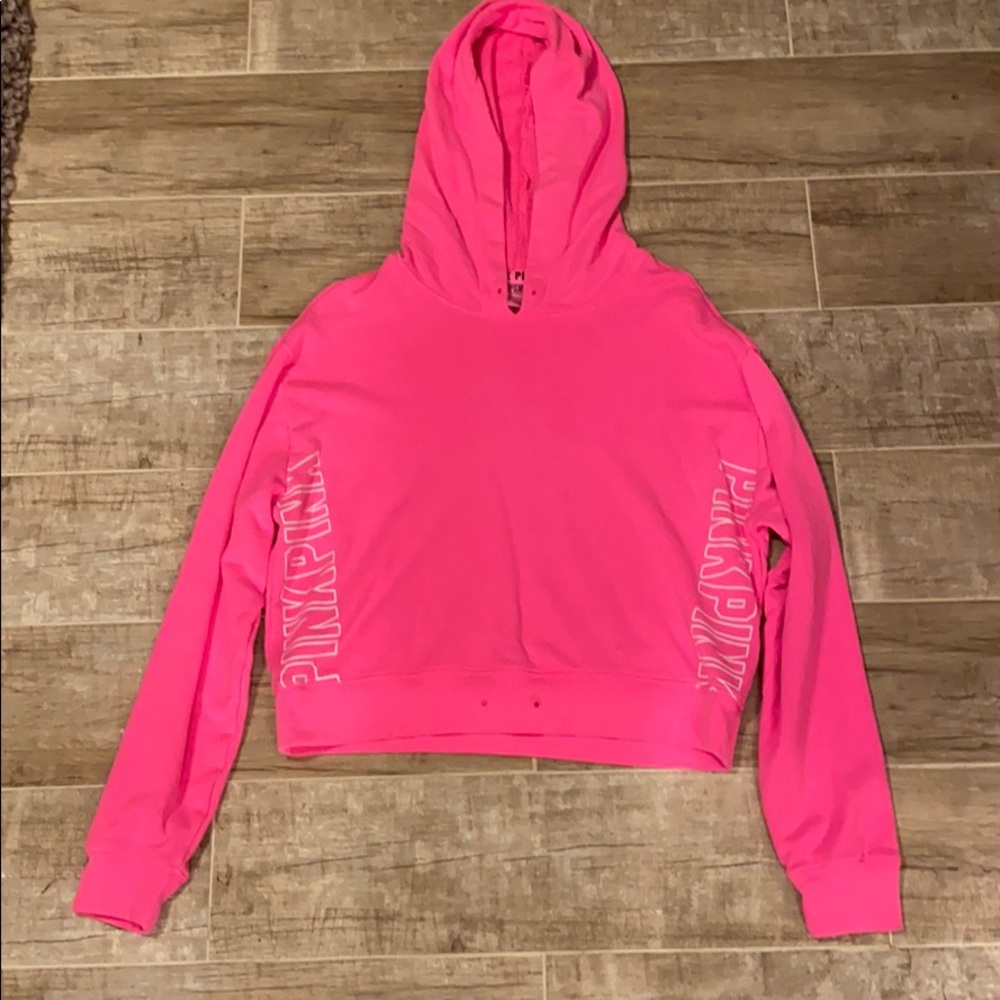 Victoria’s Secret hot pink cropped Hoodie